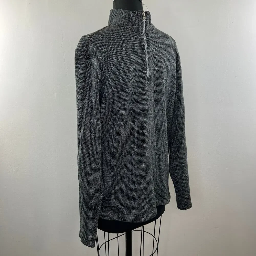 ROBERT GRAHAM Gray Cotton Classic Fit Quarter Zip Pullover Long Sleeve Top Sz M